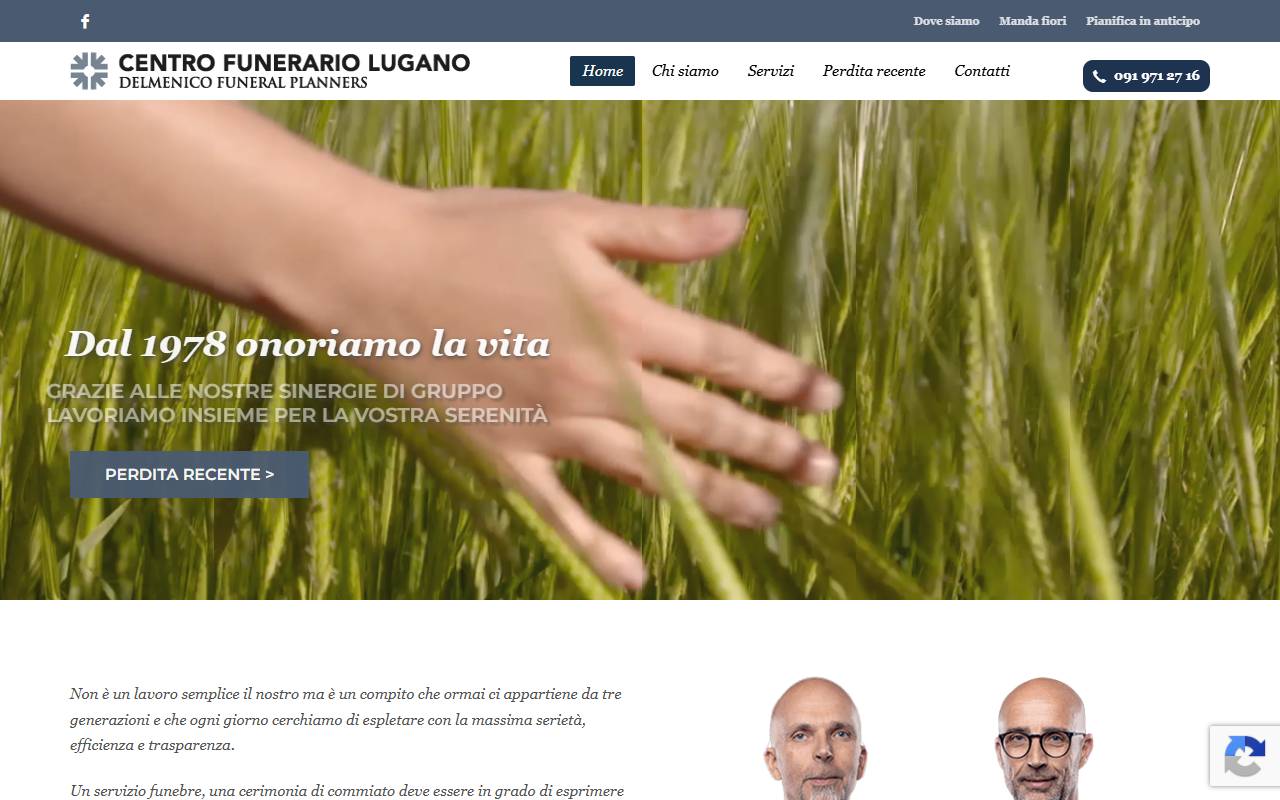 Anteprima del sito: CF Centro Funerario di Lugano SA