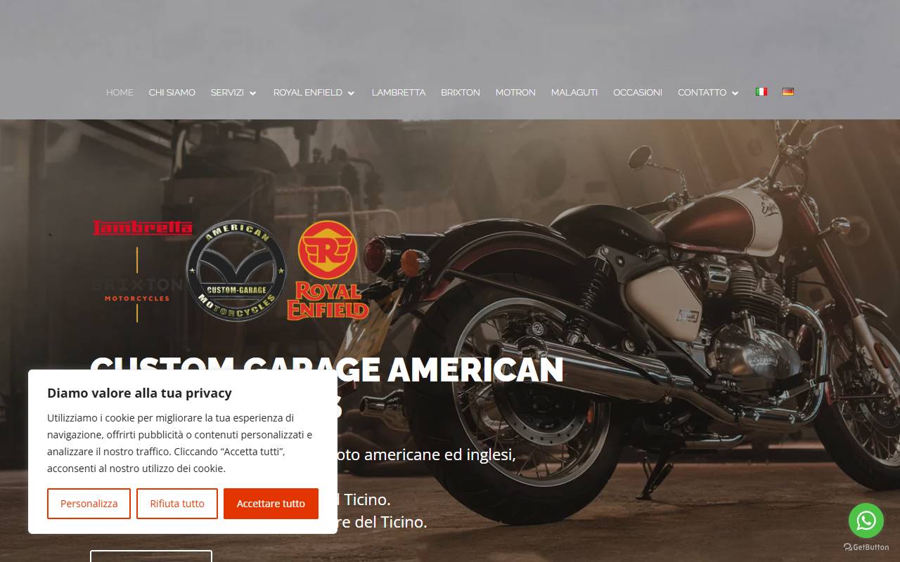 Anteprima del sito: Custom Garage American Motorcycles Sagl