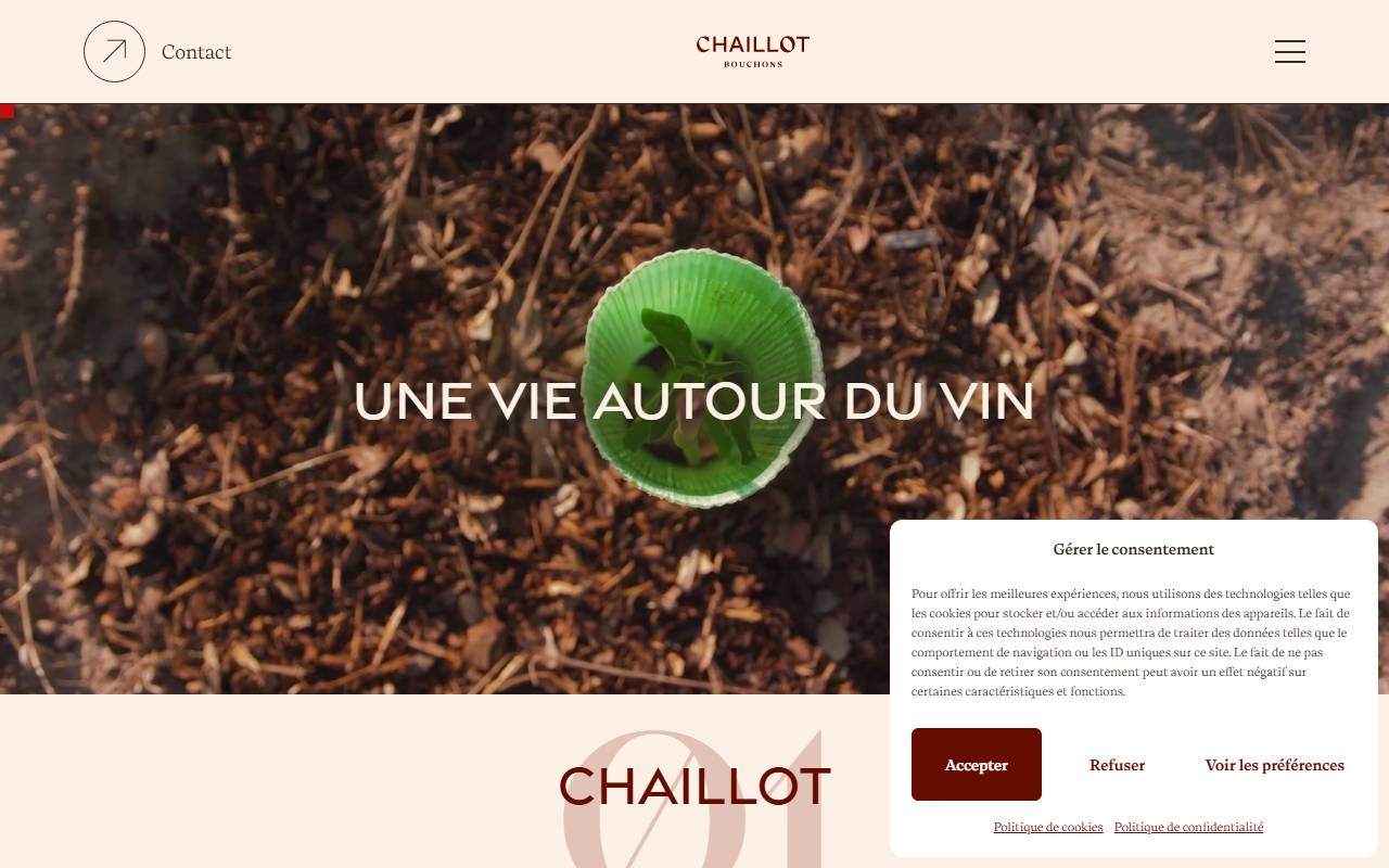 Anteprima del sito: Chaillot Bouchons SA, succursale di Balerna