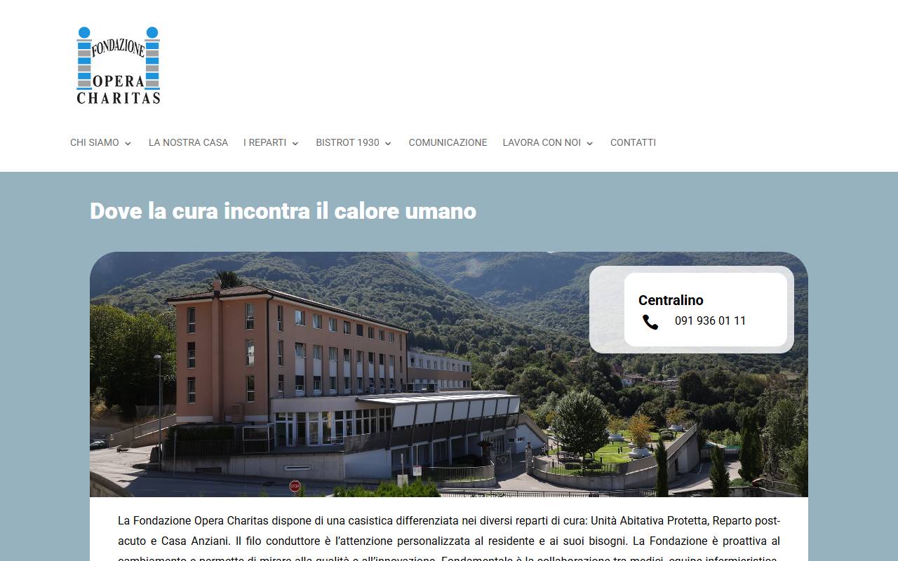Anteprima del sito: Fondazione Opera Charitas