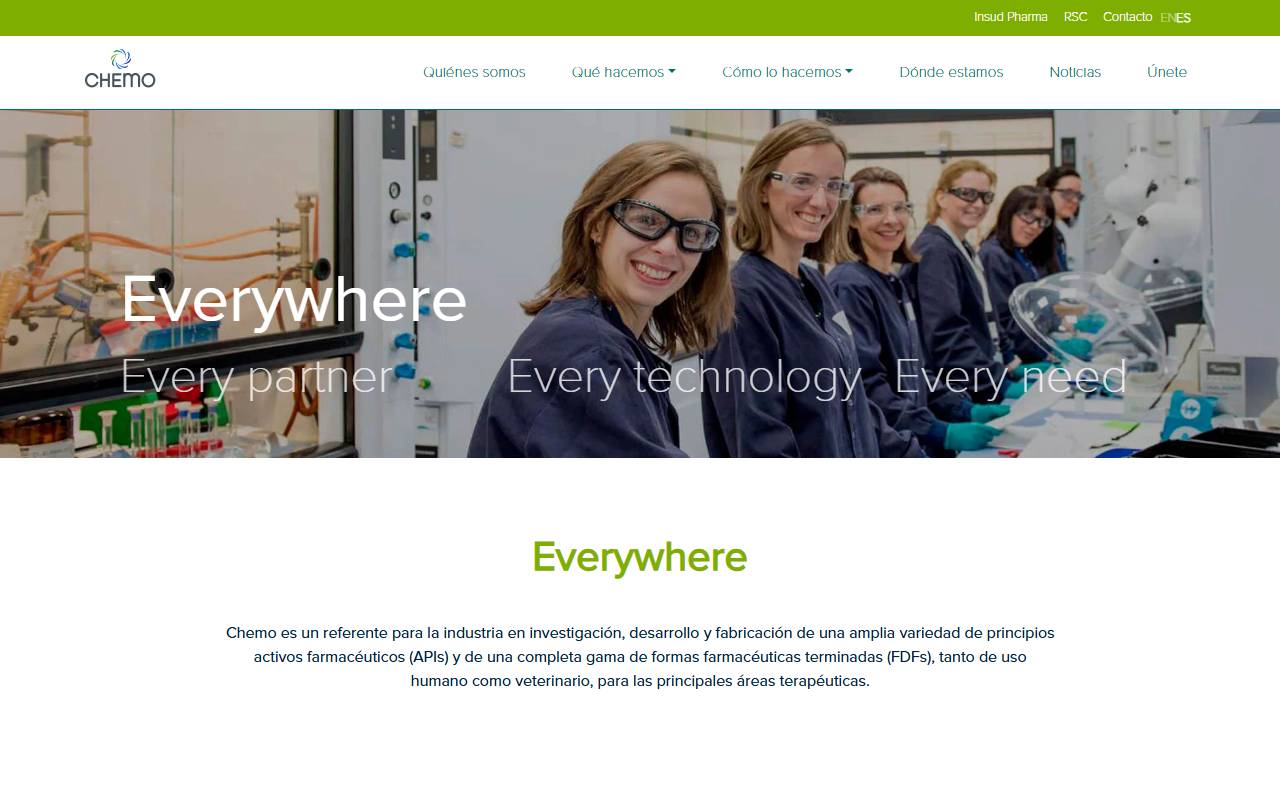 Anteprima del sito: CHEMO AG, Vienna, Lugano Branch