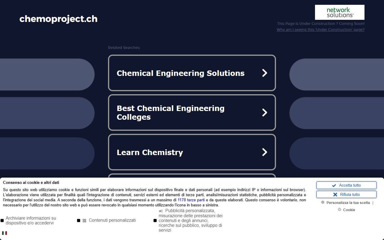 Anteprima del sito: Chemo Project SA