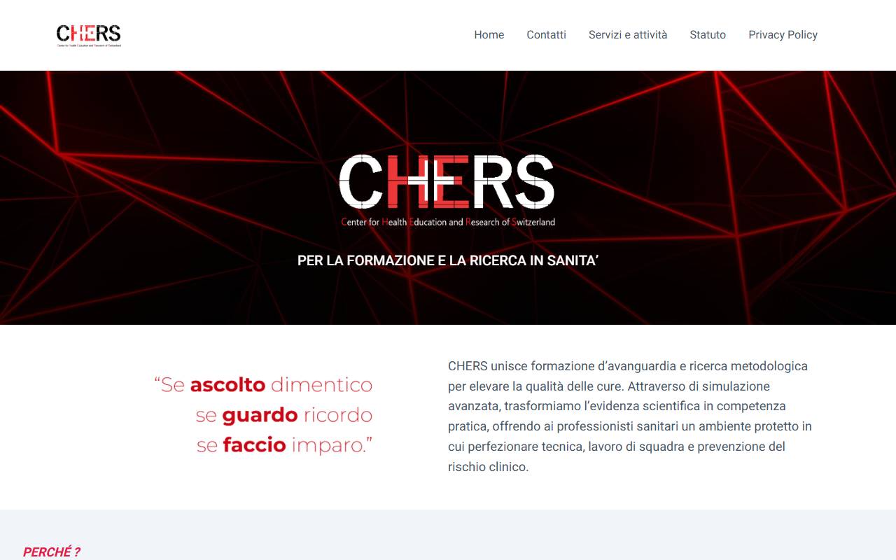 Anteprima del sito: CHERS - Center for Health Education and Research of Switzerland