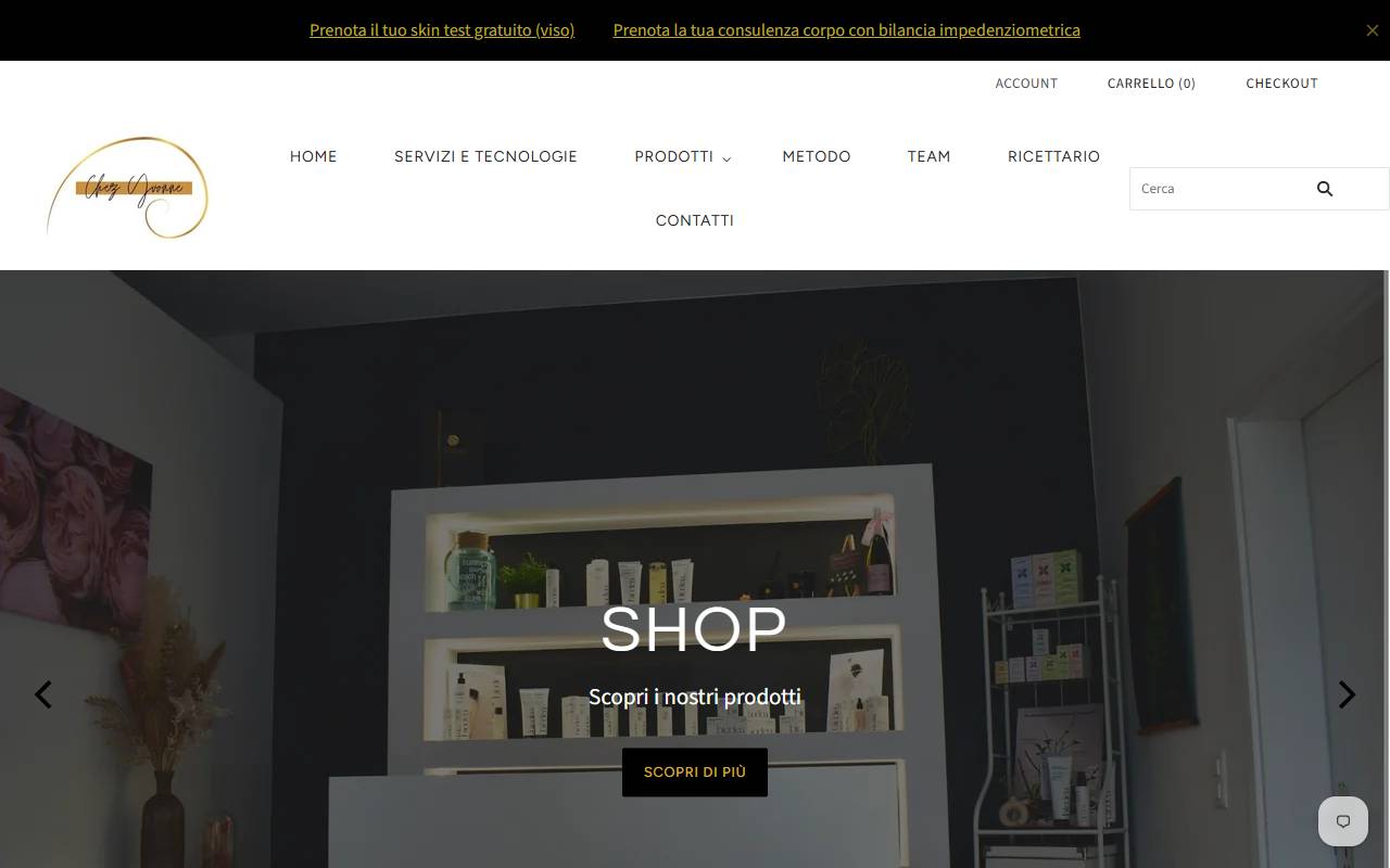 Anteprima del sito: Chez Yvonne Guscetti Estetica & Benessere