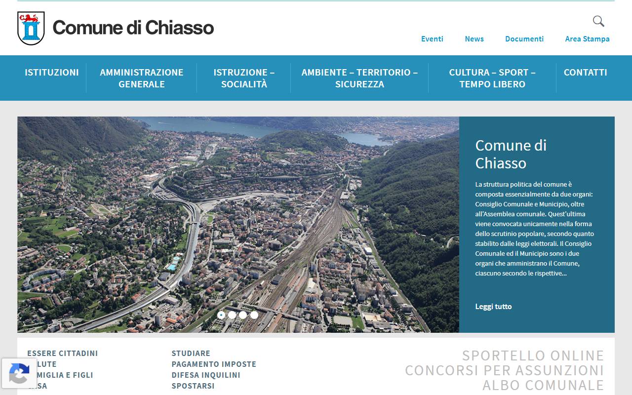 Anteprima del sito: Cassa pensioni per il personale del Comune di Chiasso