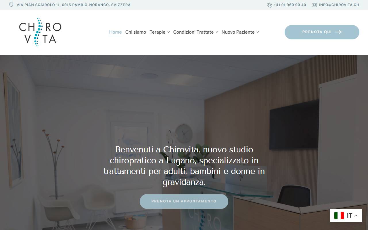 Anteprima del sito: Chirovita Sagl