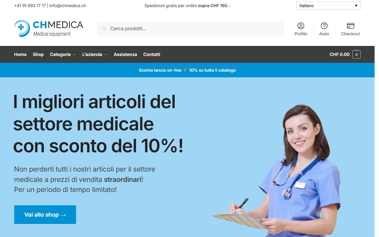 Anteprima del sito: ChPharma Sagl