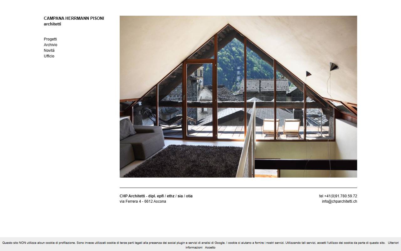 Anteprima del sito: Campana Herrmann Pisoni architetti Sagl