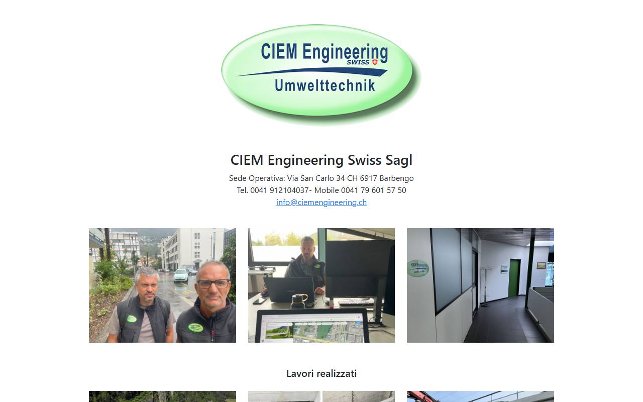 Anteprima del sito: CIEM ENGINEERING SWISS SAGL