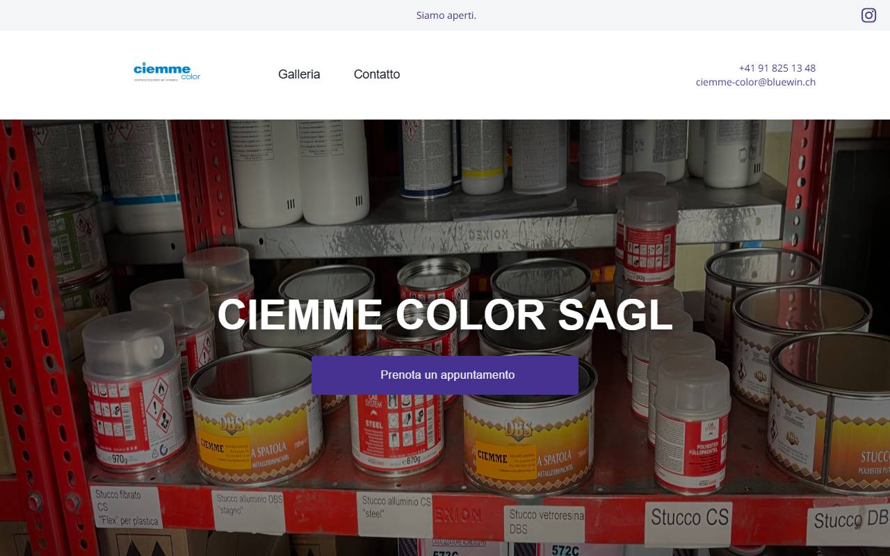Anteprima del sito: Ciemme Color Sagl