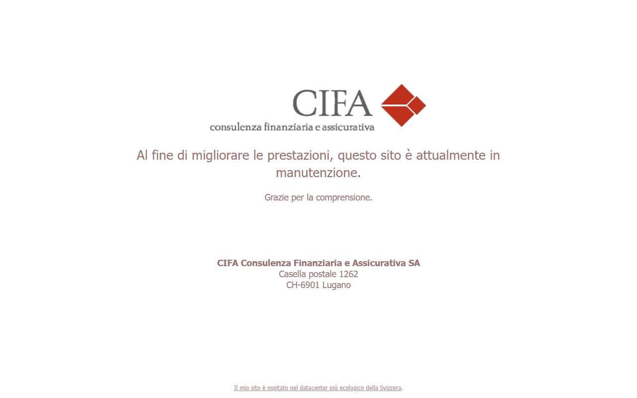 Anteprima del sito: CIFA Consulenza Finanziaria e Assicurativa SA