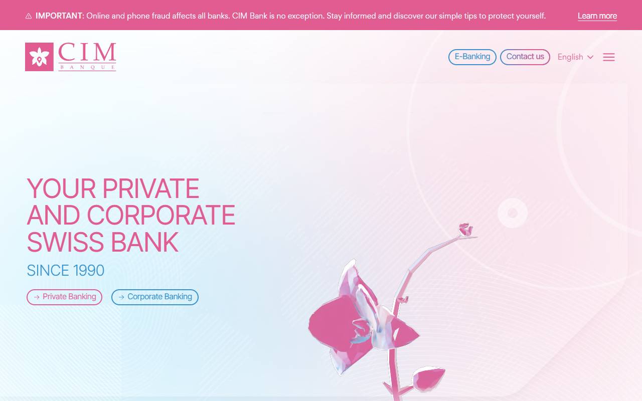 Anteprima del sito: CIM BANQUE SA