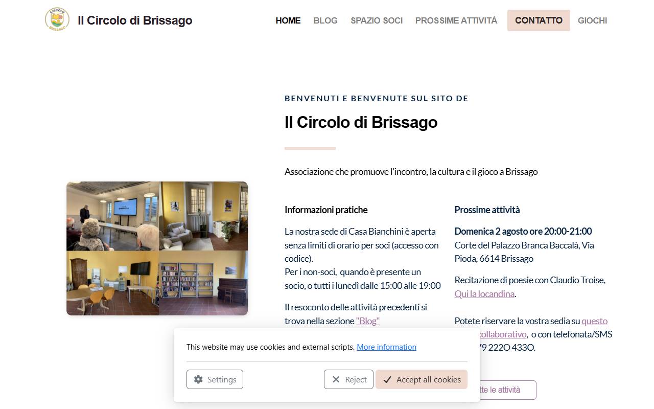 Anteprima del sito: Il Circolo di Brissago