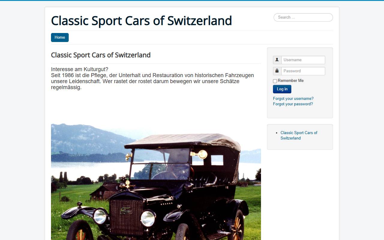 Anteprima del sito: CLASSIC & SPORT CARS SA