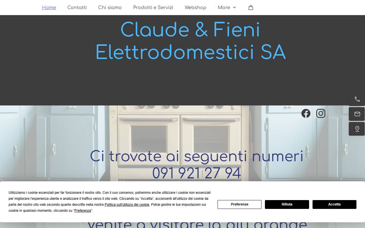 Anteprima del sito: CLAUDE & FIENI ELETTRODOMESTICI SA
