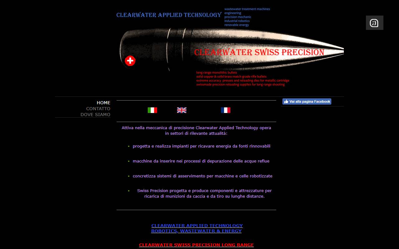 Anteprima del sito: CLEARWATER APPLIED TECHNOLOGY F. MORELLI