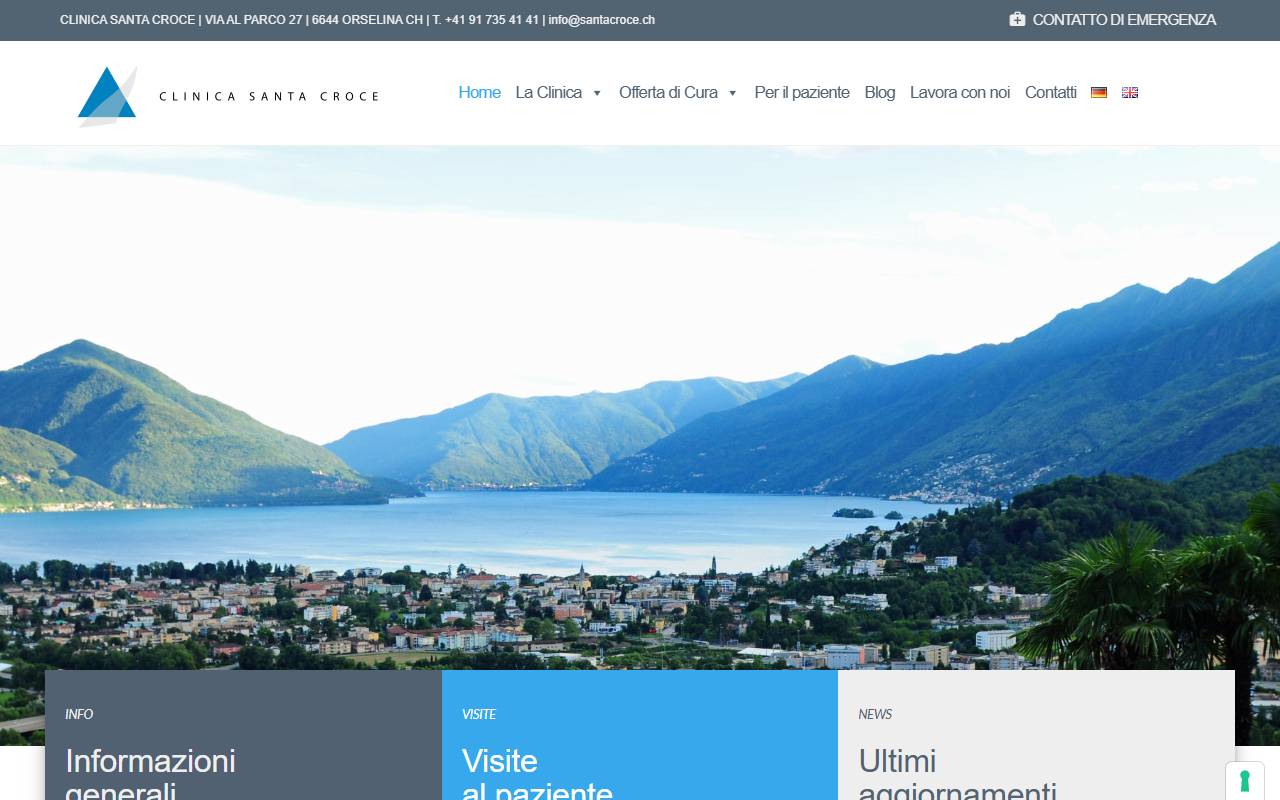 Anteprima del sito: Clinica Santa Croce SA