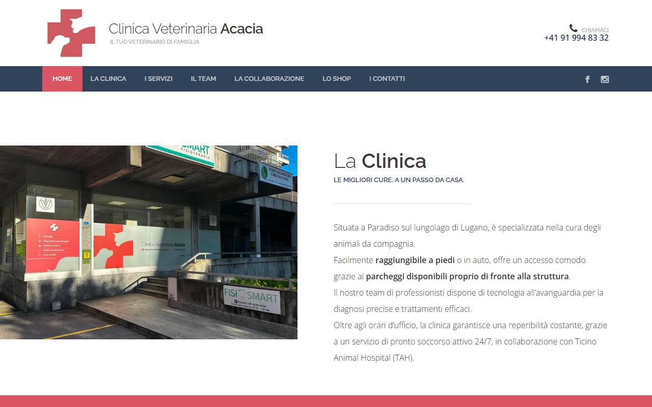 Anteprima del sito: Centro Veterinario Acacia Sagl
