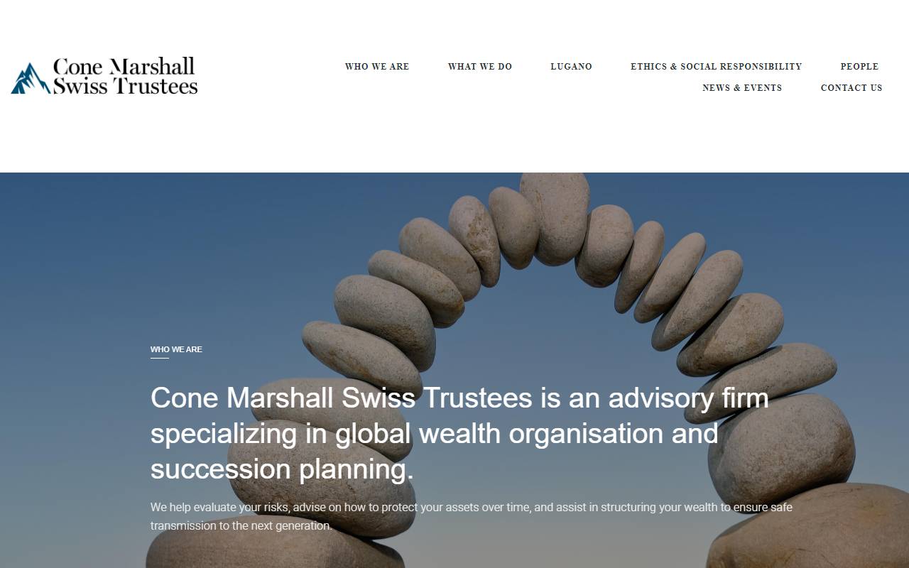 Anteprima del sito: Cone Marshall Swiss Trustees SA