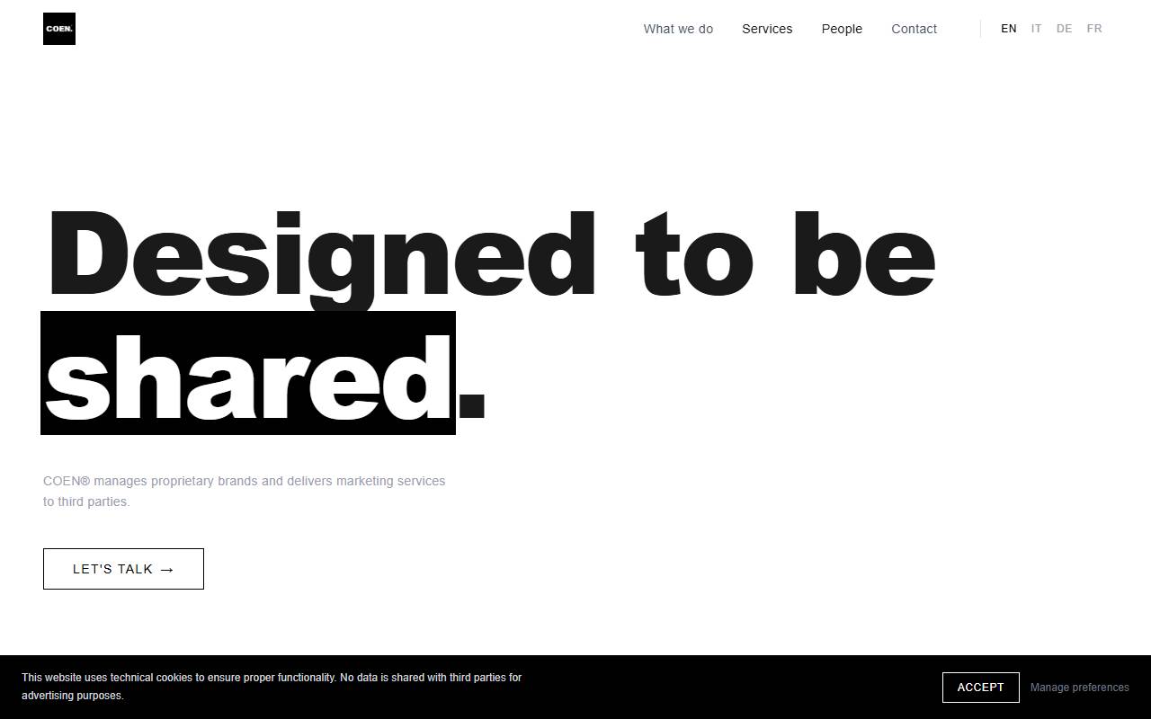 Anteprima del sito: Coen Agency Sagl