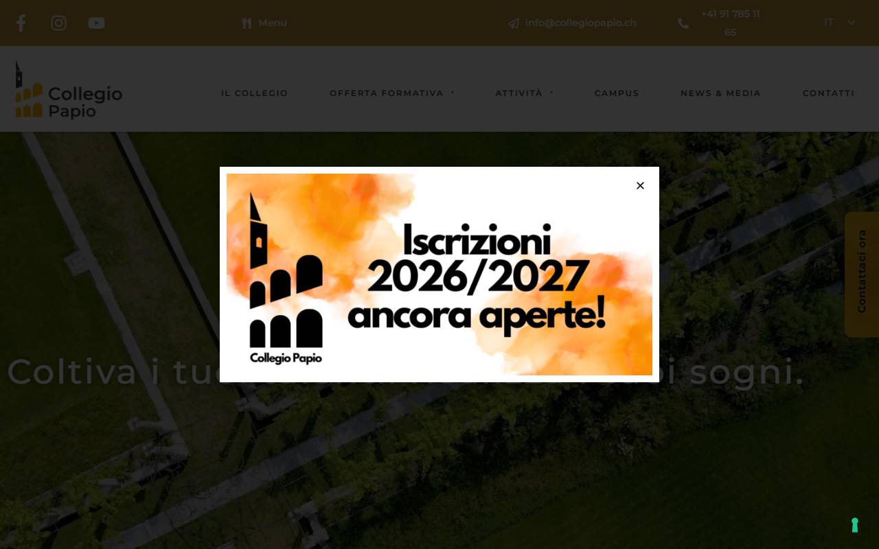 Anteprima del sito: Fondazione Collegio Papio