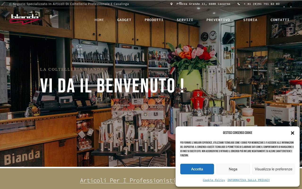 Anteprima del sito: Coltelleria Bianda Fabio e Carmen