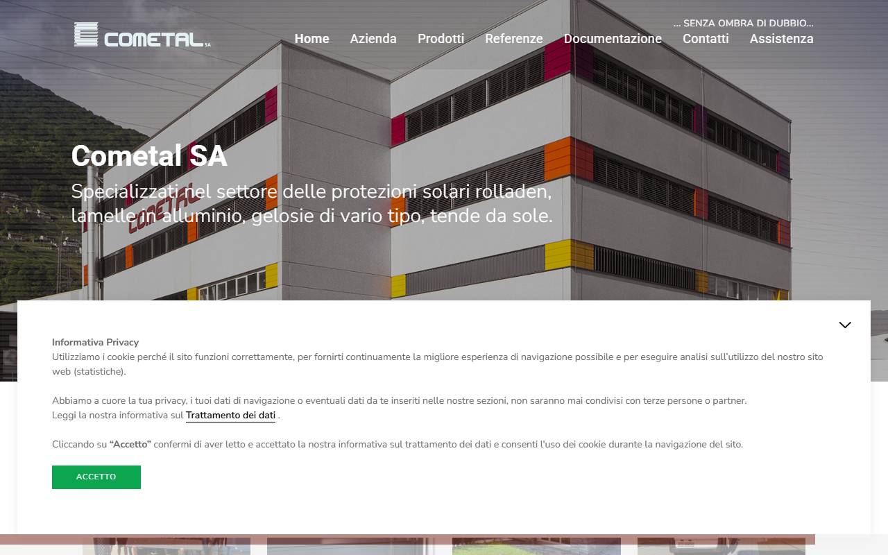 Anteprima del sito: Cometal SA