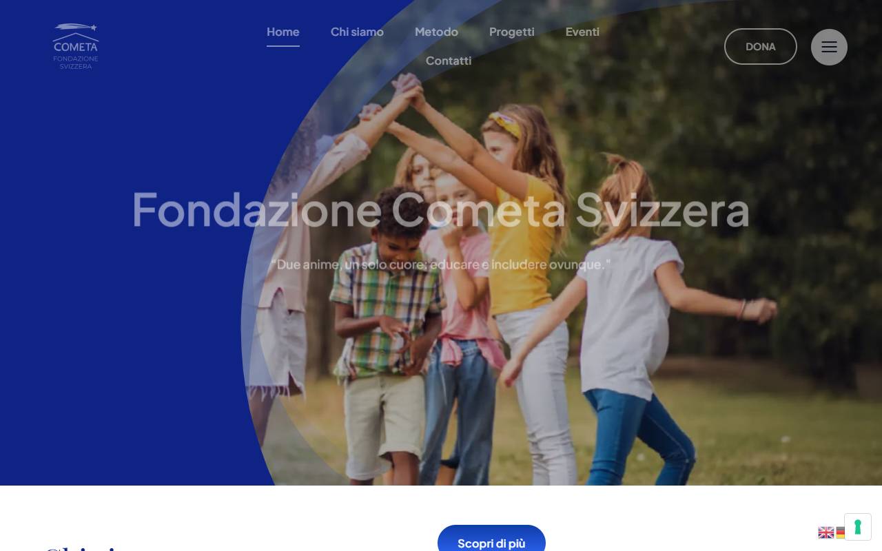 Anteprima del sito: Fondazione Cometa Svizzera