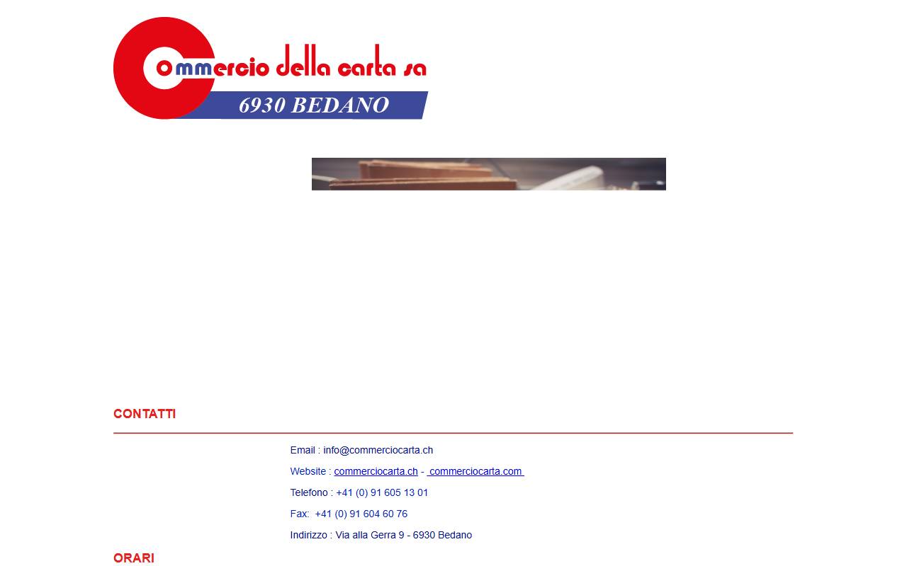 Anteprima del sito: Commercio della Carta SA
