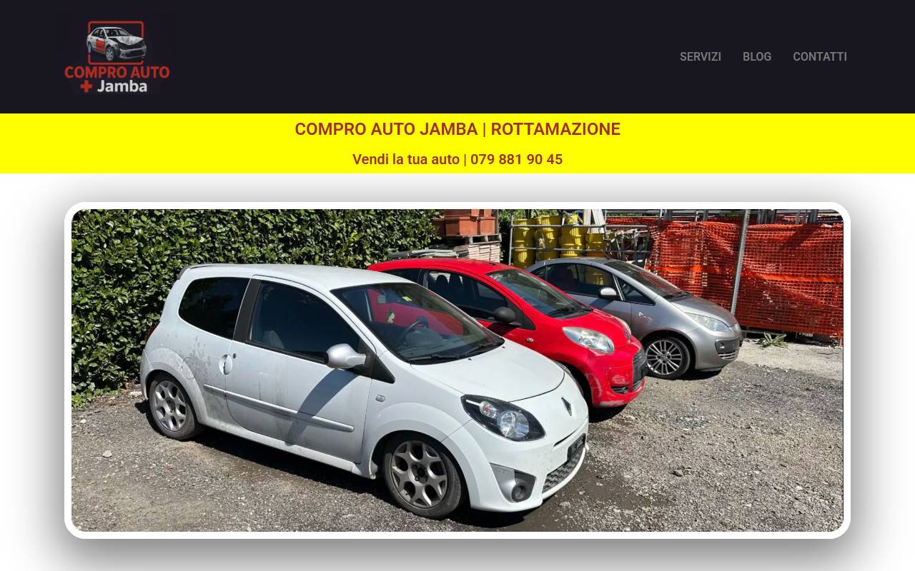 Anteprima del sito: Compro auto Jamba Sagl