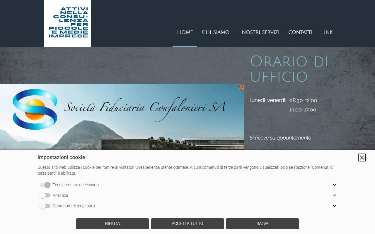 Anteprima del sito: Società Fiduciaria Confalonieri SA