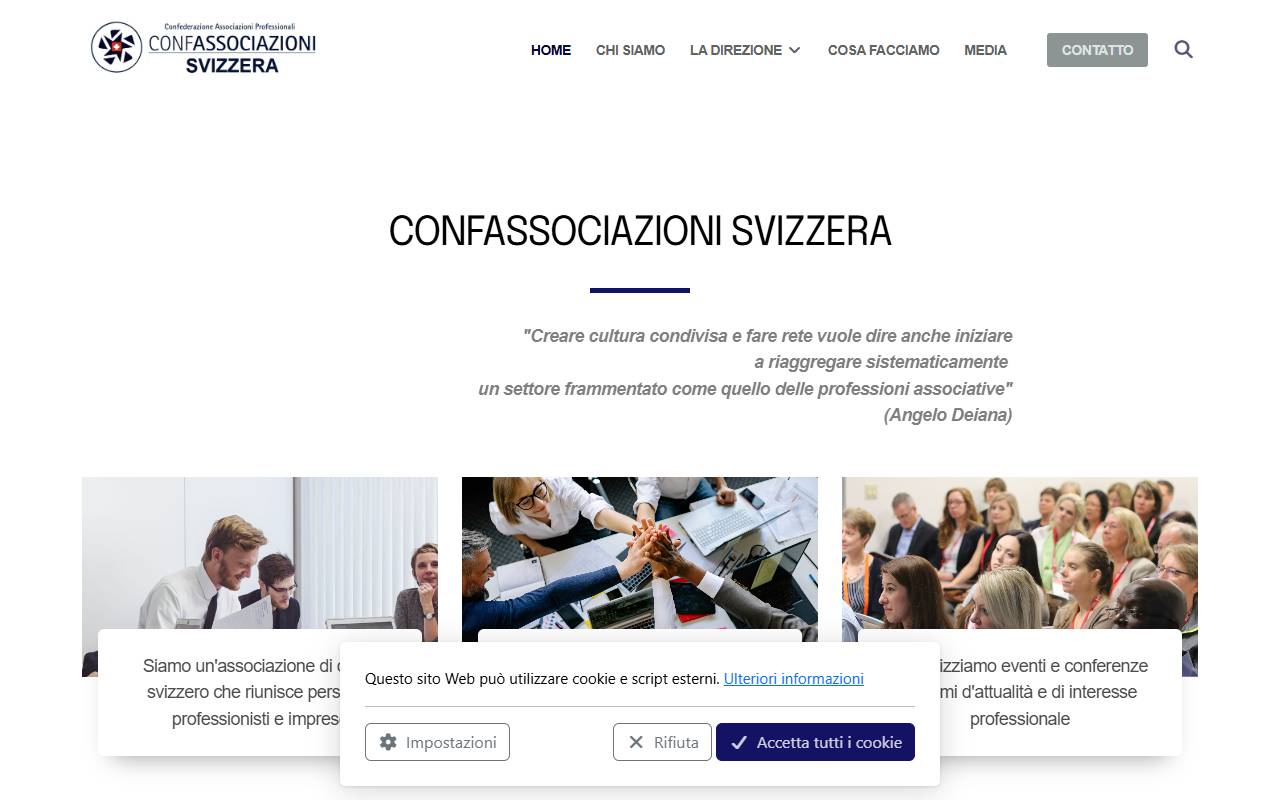 Anteprima del sito: CONFASSOCIAZIONI SVIZZERA