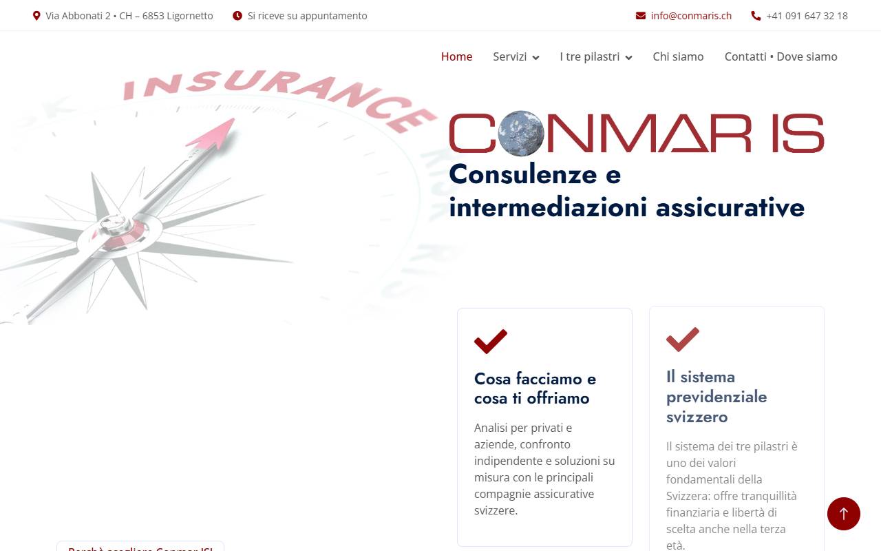 Anteprima del sito: CONMAR IS Sagl