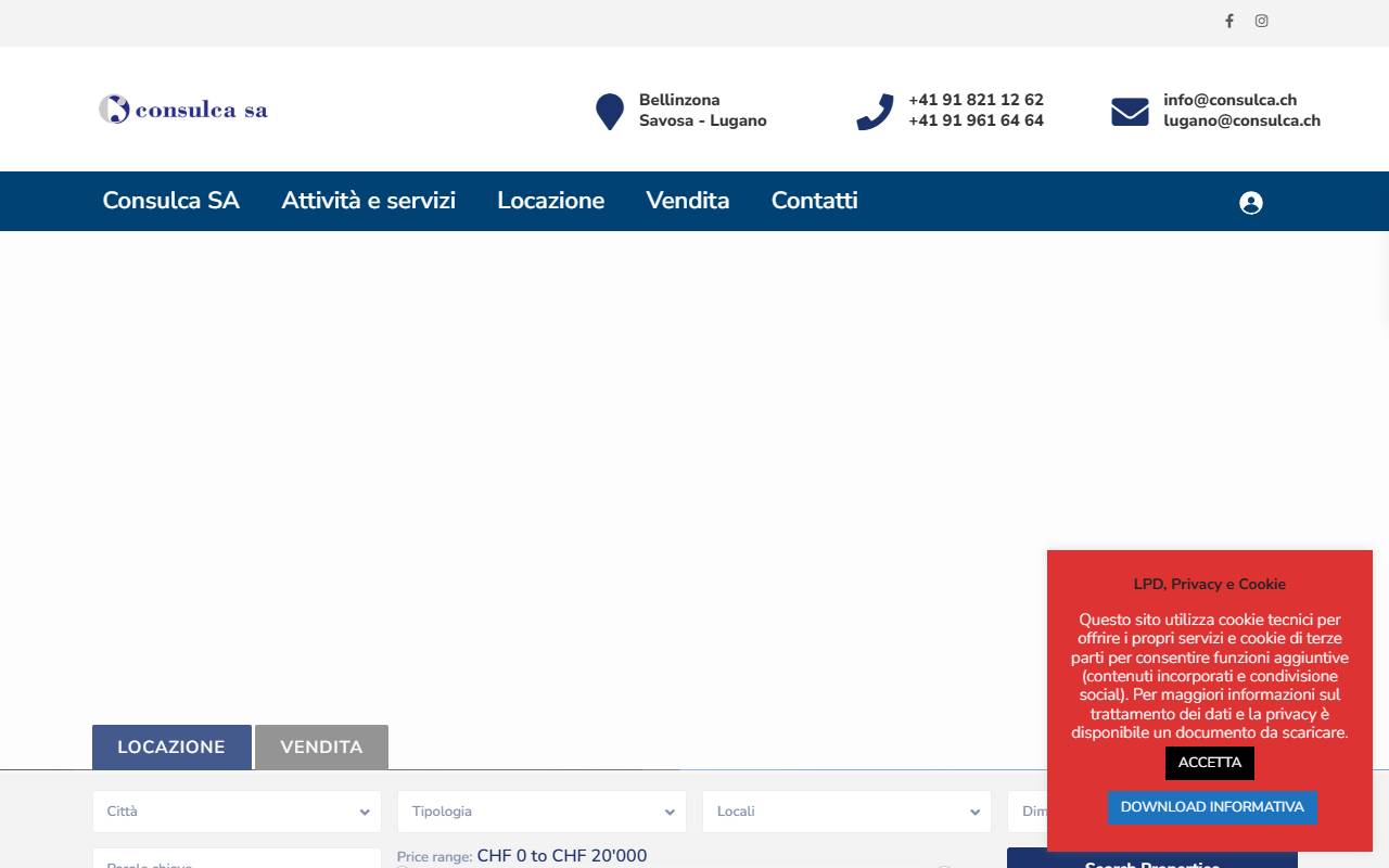 Anteprima del sito: Consulca SA, succursale di Savosa