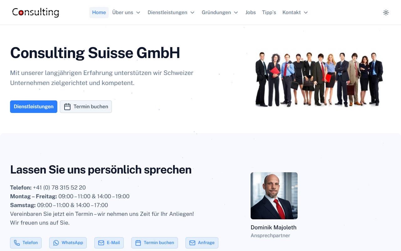 Anteprima del sito: L.A. Consulting Suisse SAGL