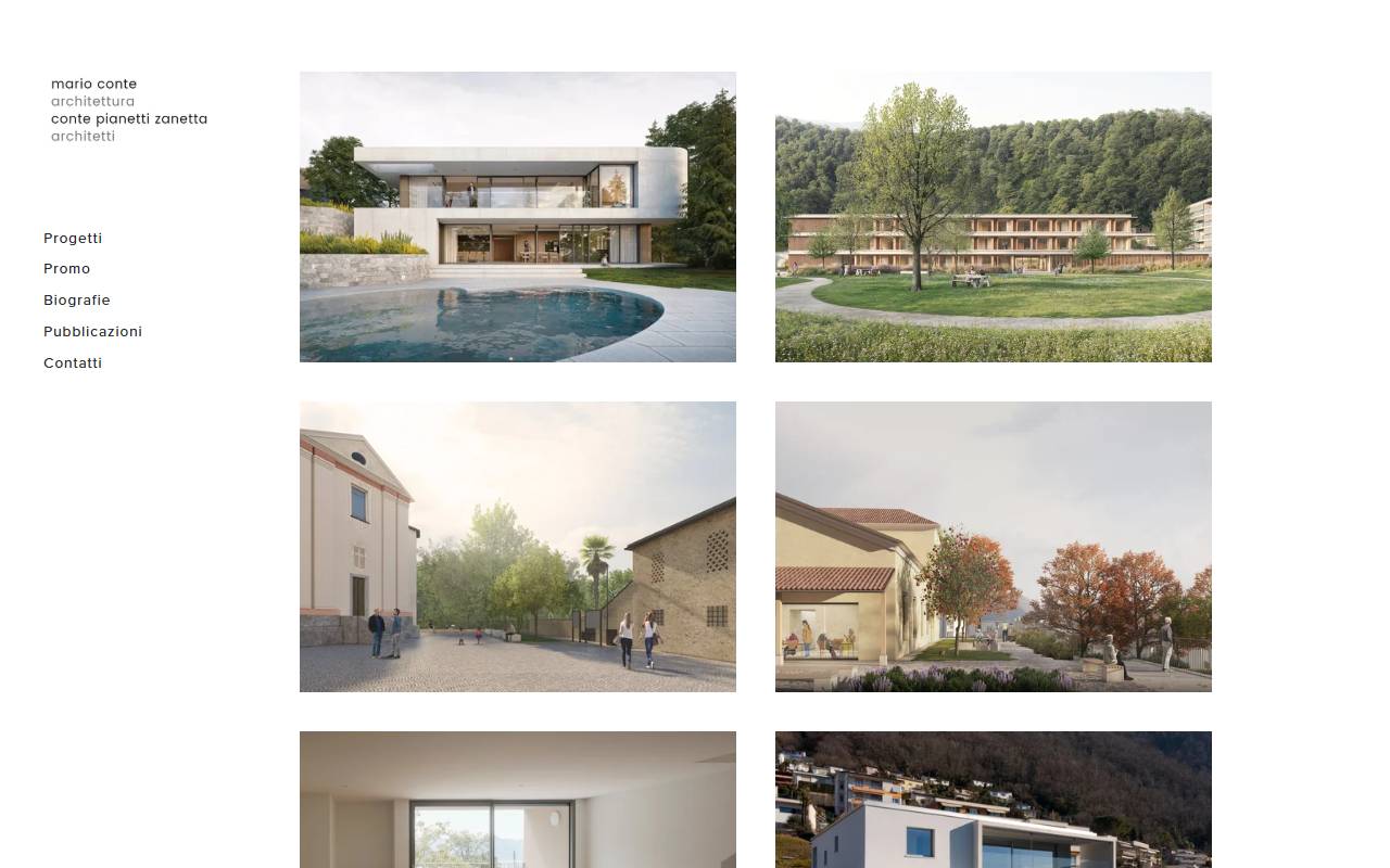 Anteprima del sito: Conte Pianetti Zanetta Architetti Sagl