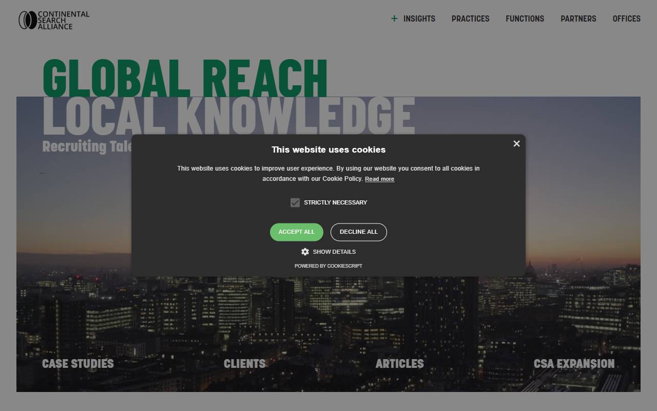 Anteprima del sito: Continental Search Alliance Sagl