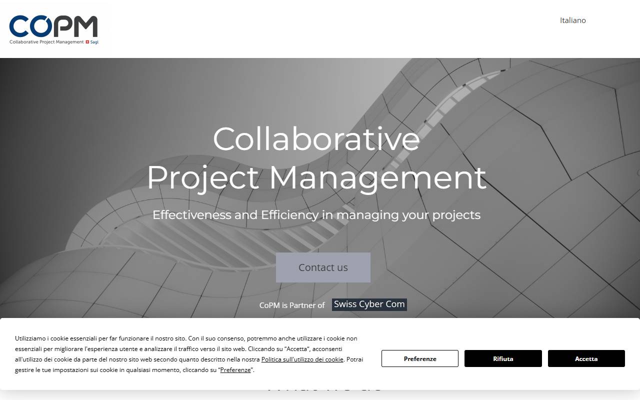 Anteprima del sito: COPM Collaborative Project Management Sagl