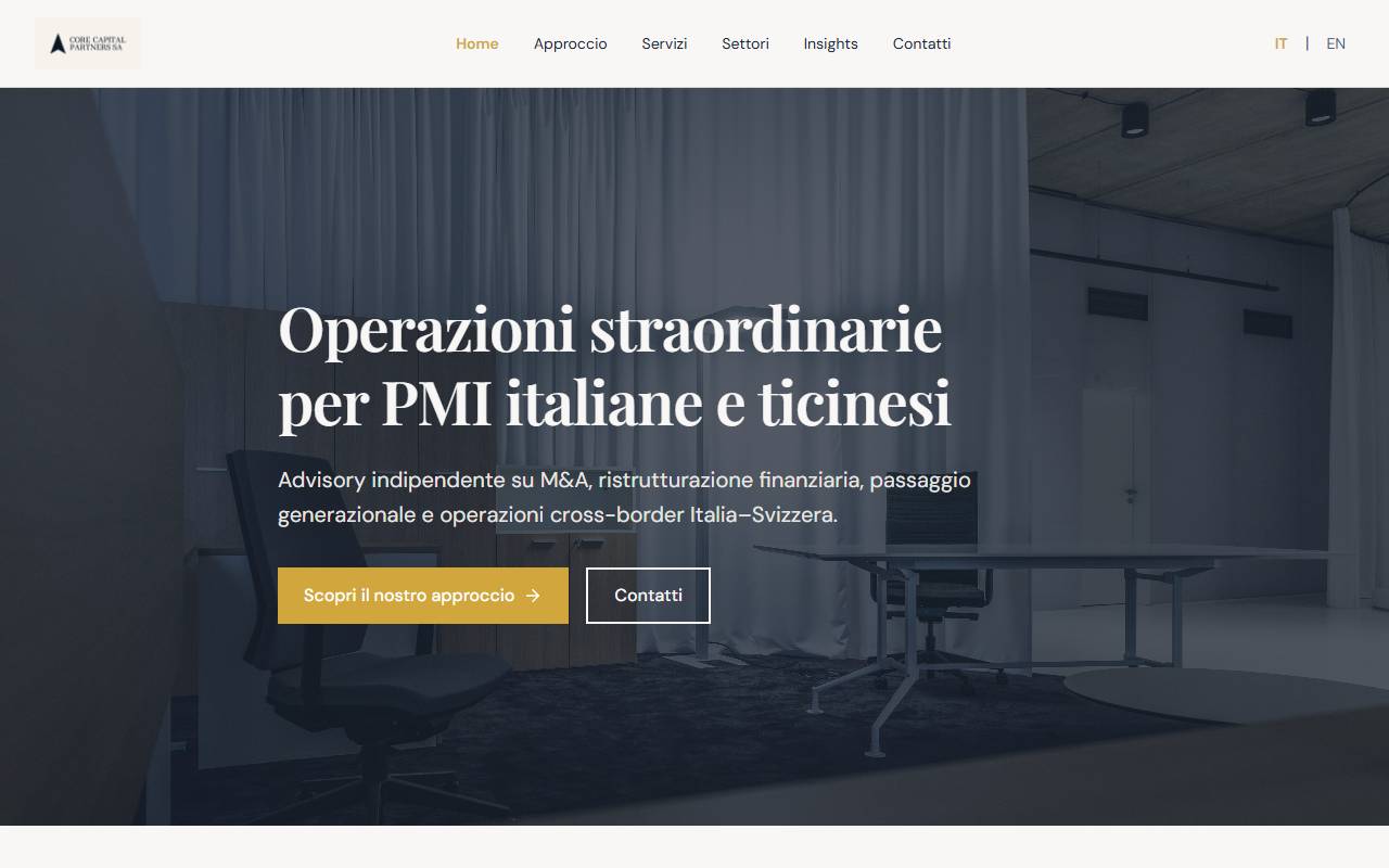 Anteprima del sito: CORE CAPITAL PARTNERS SA