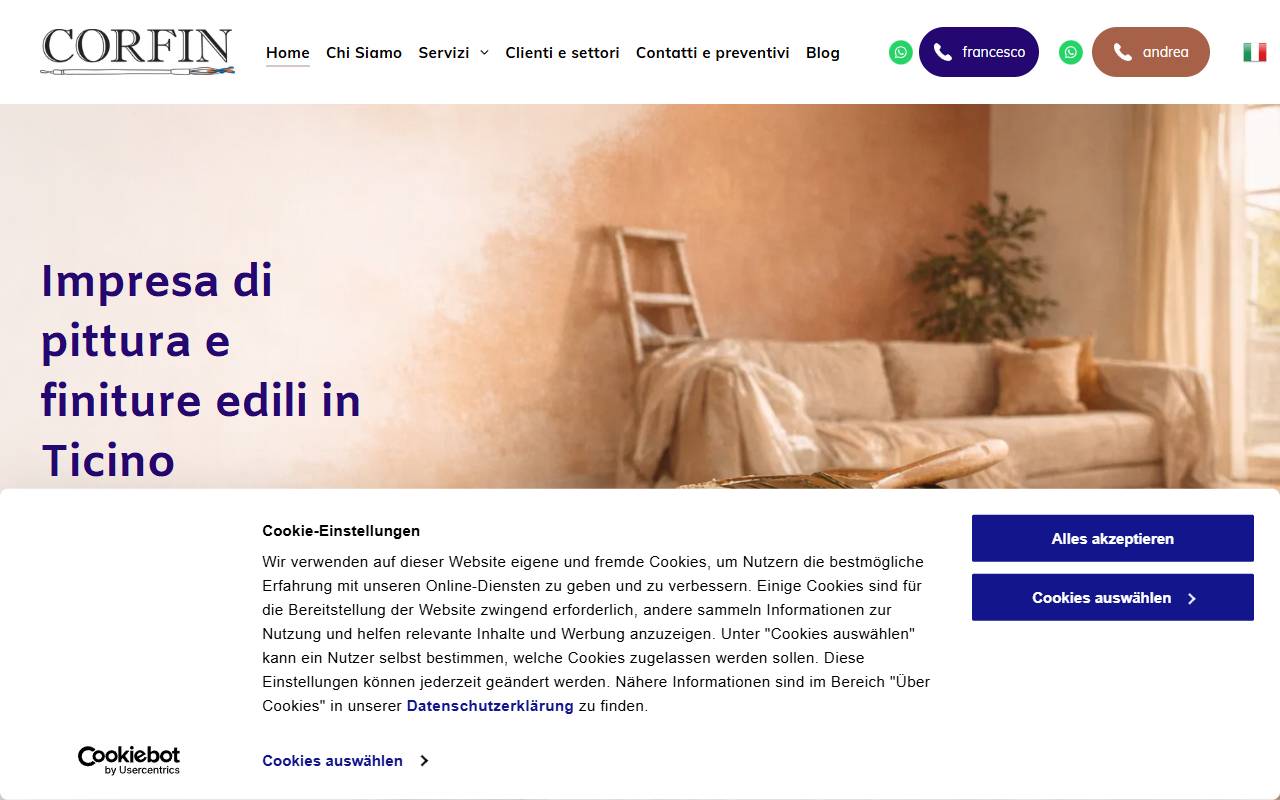 Anteprima del sito: CORFIN PITTORI SNC