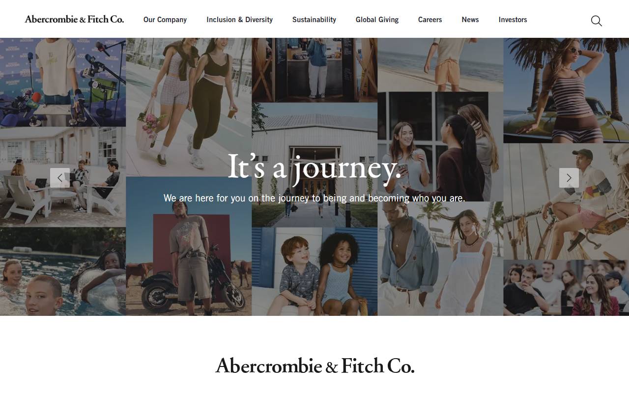 Anteprima del sito: Abercrombie & Fitch Holding Sagl
