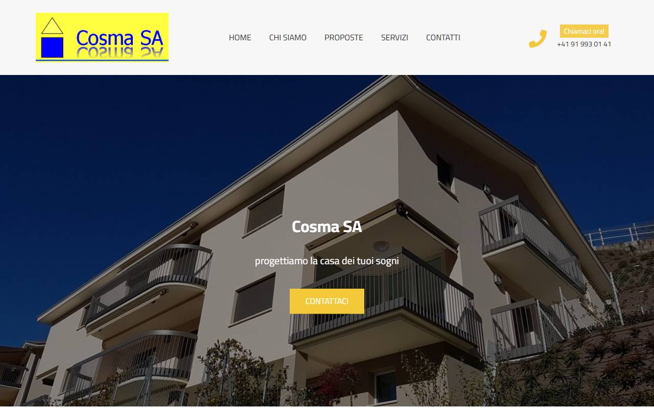 Anteprima del sito: COSMA SA