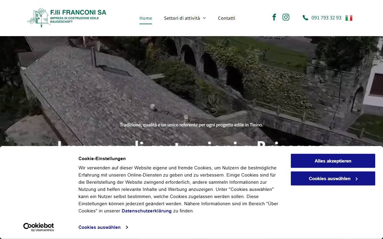 Anteprima del sito: F.lli Franconi SA