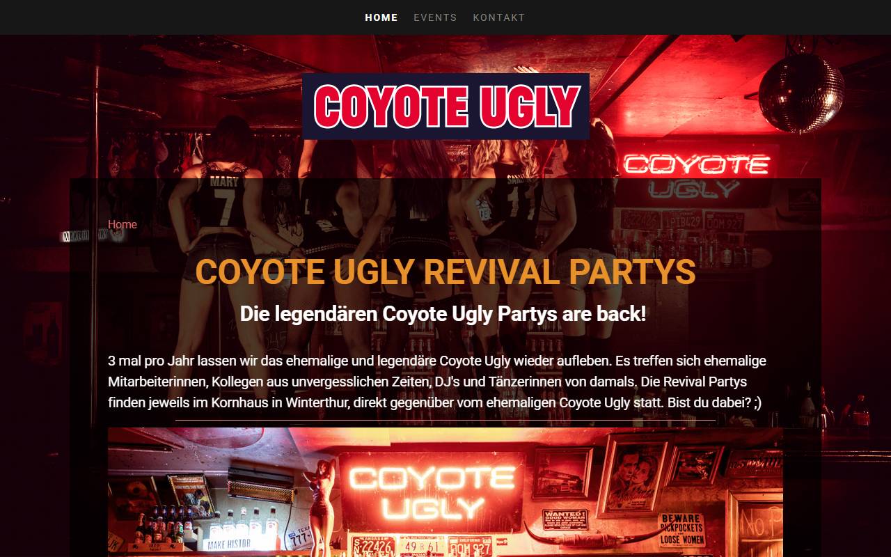 Anteprima del sito: Coyote Ugly SA