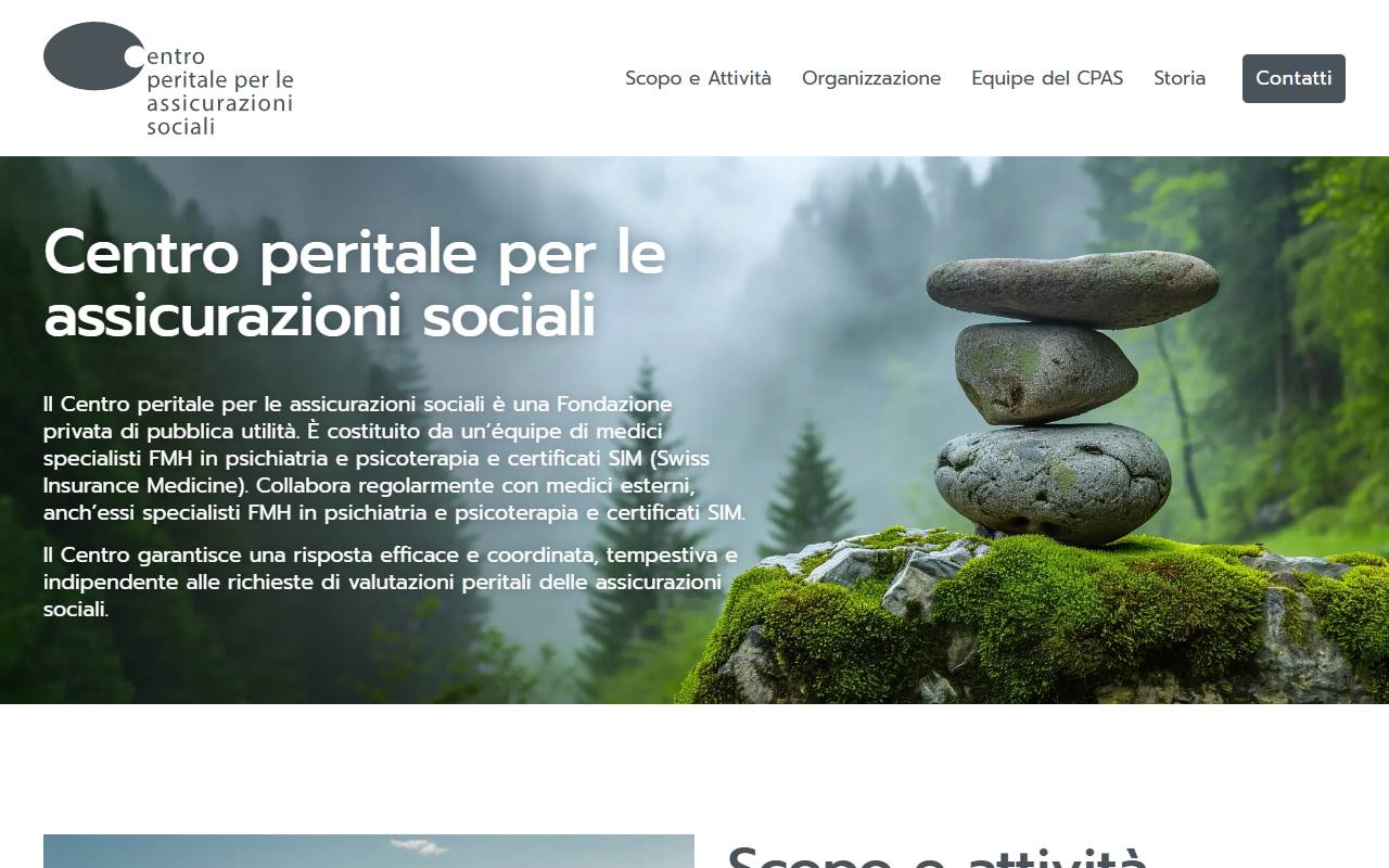 Anteprima del sito: Fondazione Centro peritale per le assicurazioni sociali