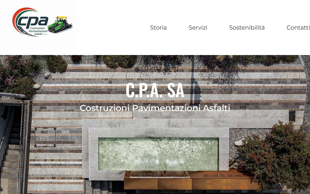 Anteprima del sito: C.P.A. Costruzioni Pavimentazioni Asfalti SA