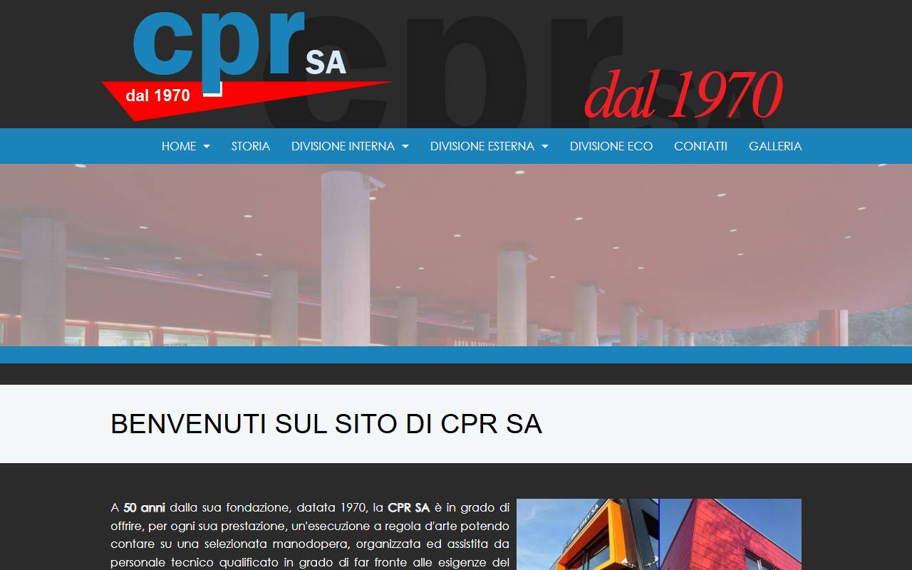 Anteprima del sito: CPR Coperture, Plafonature, Rivestimenti SA