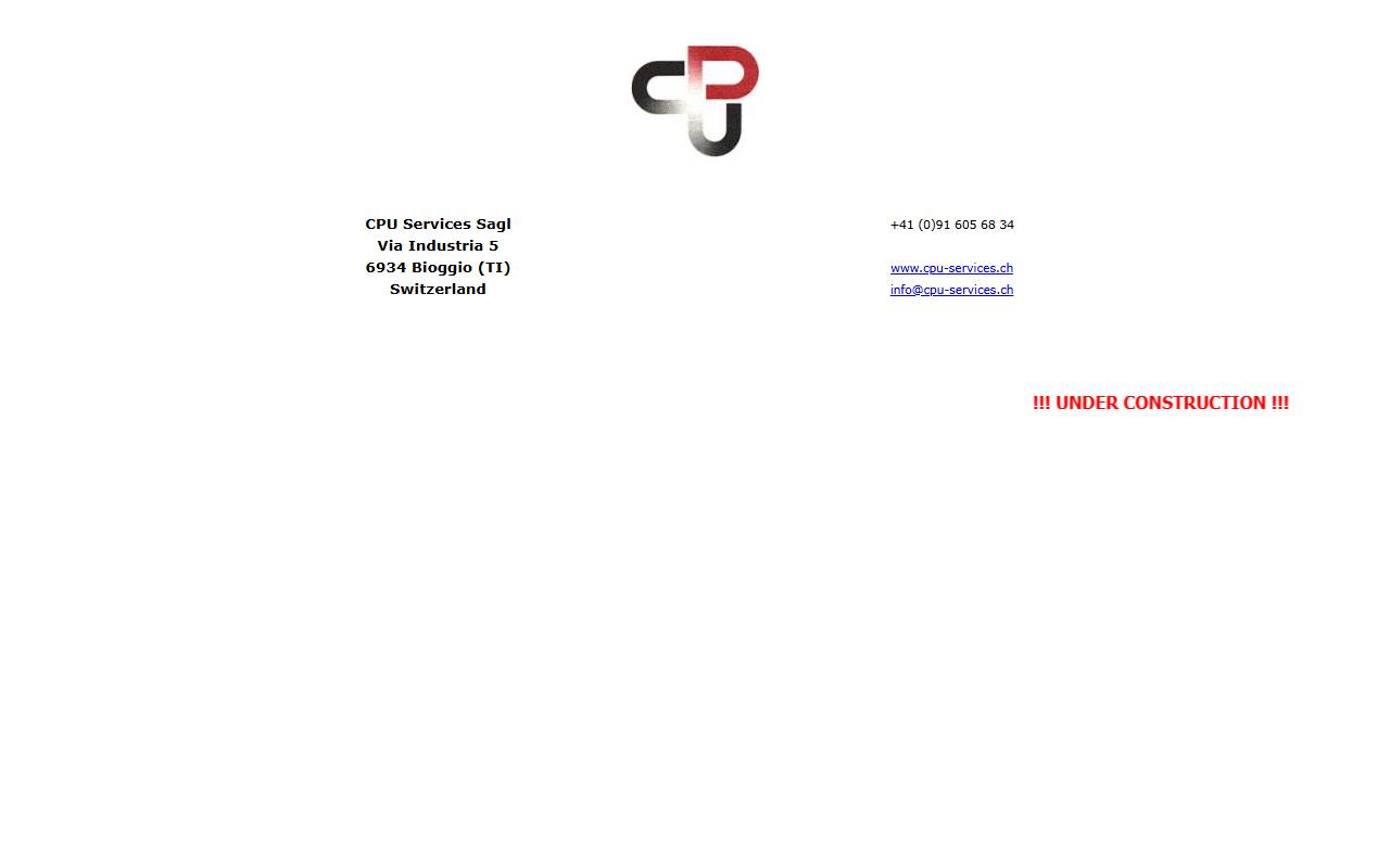 Anteprima del sito: CPU Services Sagl