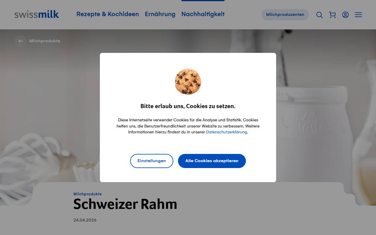 Anteprima del sito: Cream della Cream Switzerland GmbH