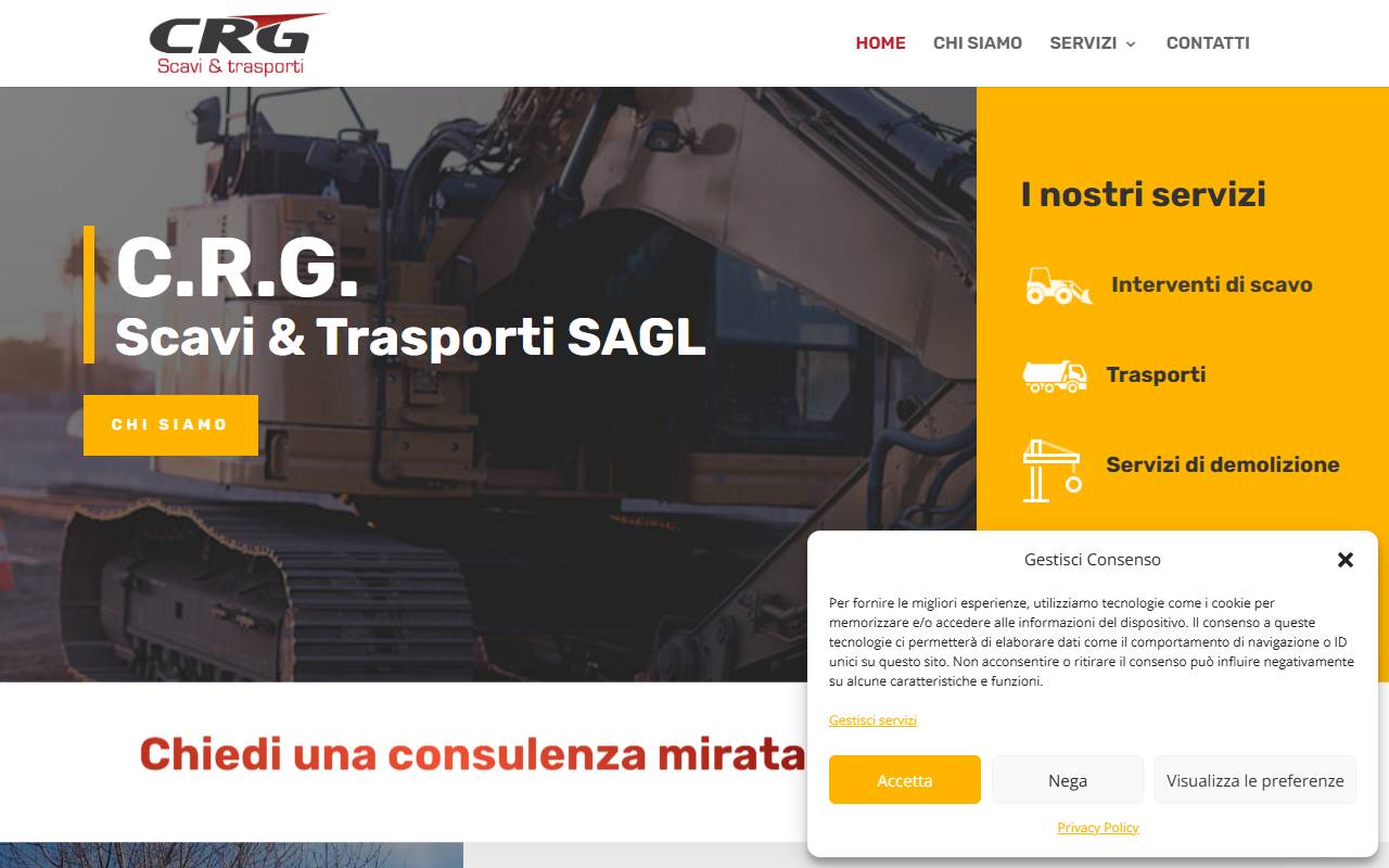 Anteprima del sito: C.R.G. Scavi e trasporti Sagl